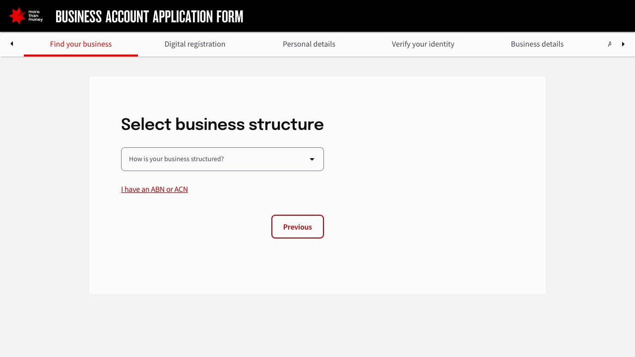 Public business-structure step.